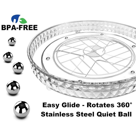 Women 2 Tier Diamond Lazy Susan Bathroom Organizer Countertop Rotating Cosmetic - Picture 7 of 7